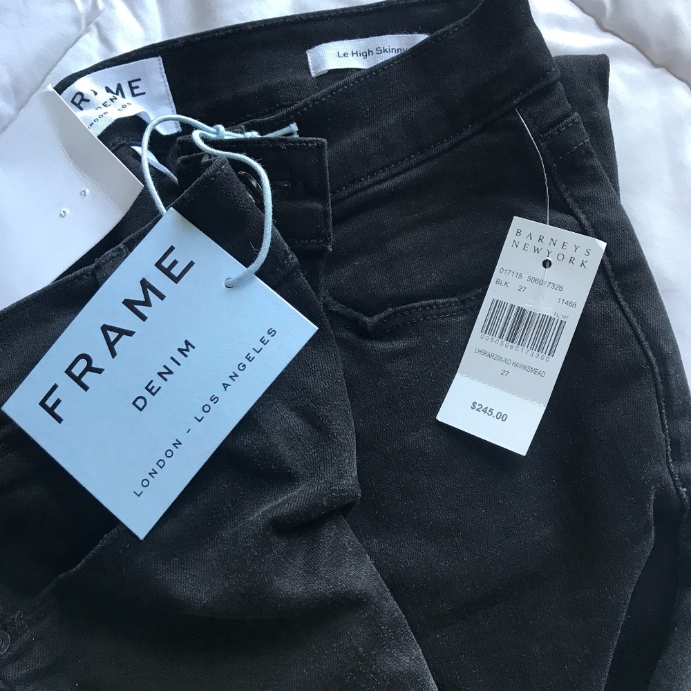 FRAME Denim, Le High Skinny Jean, Black, 27